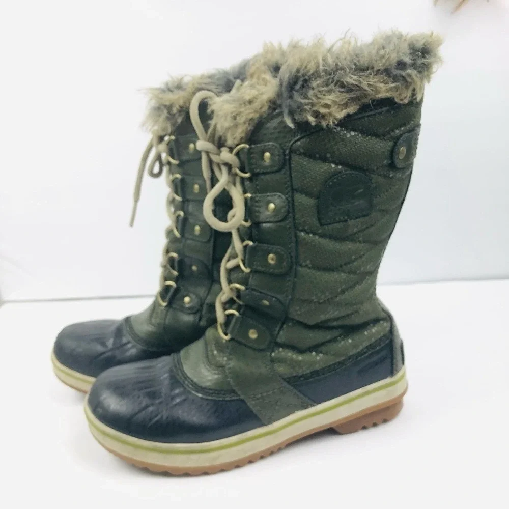 SOREL Tofino II Youth‎ Girl's Peatmoss Winter Boots Weatherproof Size 3